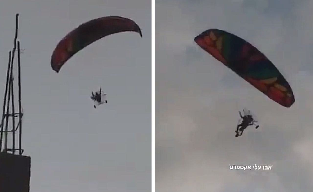Hamas soldiers were paragliding into Israel.