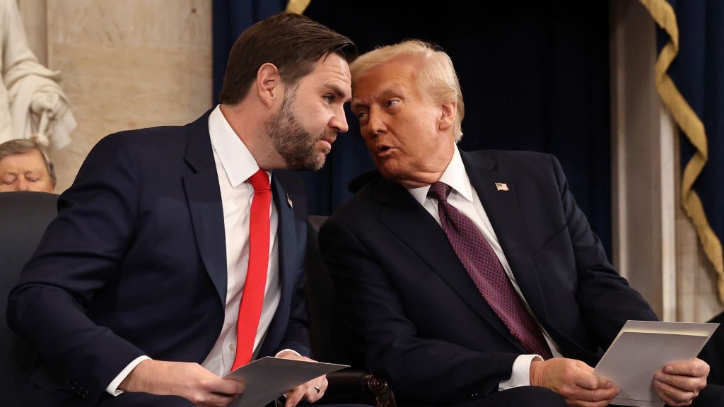 The Inauguration Of Donald J. Trump As The 47th President
WASHINGTON, DC - JANUARY 20: U.S. Vice President-elect former Sen. J.D. Vance (R-OH) speaks with U.S. President-elect Donald Trump as they arrive to inauguration ceremonies in the Rotunda of the U.S. Capitol on January 20, 2025 in Washington, DC. Donald Trump takes office for his second term as the 47th president of the United States. (Photo by Chip Somodevilla/Getty Images)
Chip Somodevilla