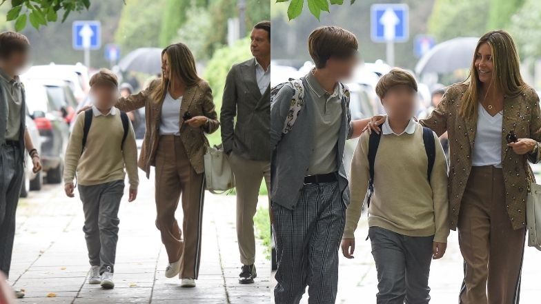Małgorzata Rozenek odprowadza synów na rozpoczęcie roku szkolnego
