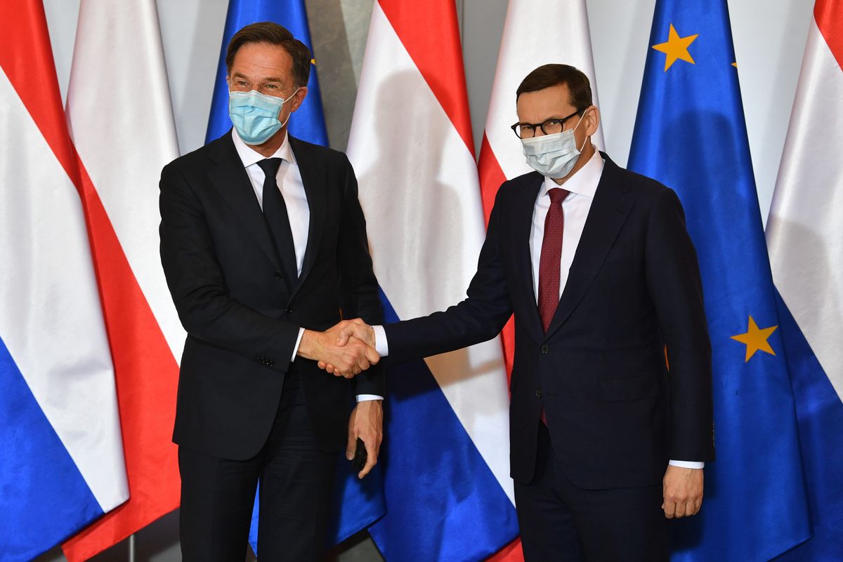 Mark Rutte i Mateusz Morawiecki 