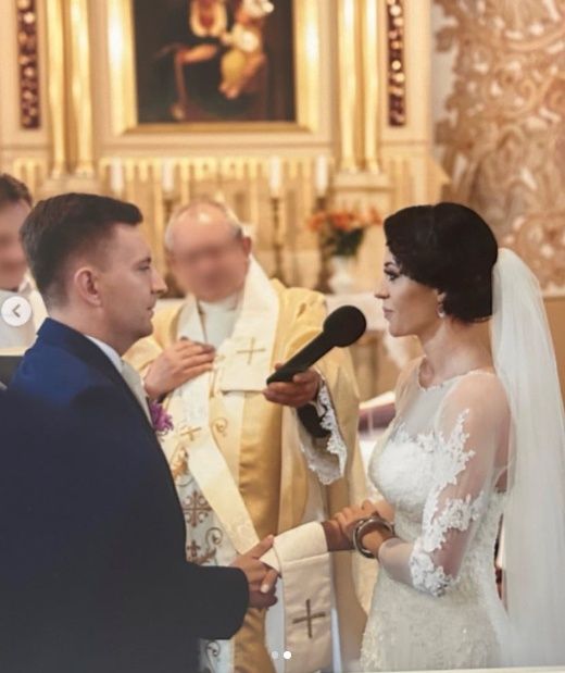 Marianna i Łukasz Schreiber podczas ślubu