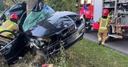 BMW owinęło się wokół drzewa. Za kierownicą 23-latek. Zginął na miejscu