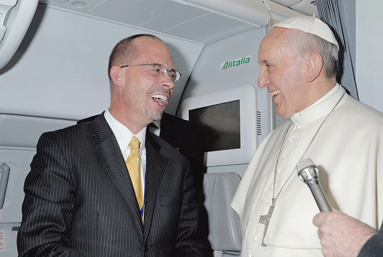 John L. Allen Jr. z papieżem Franciszkiem