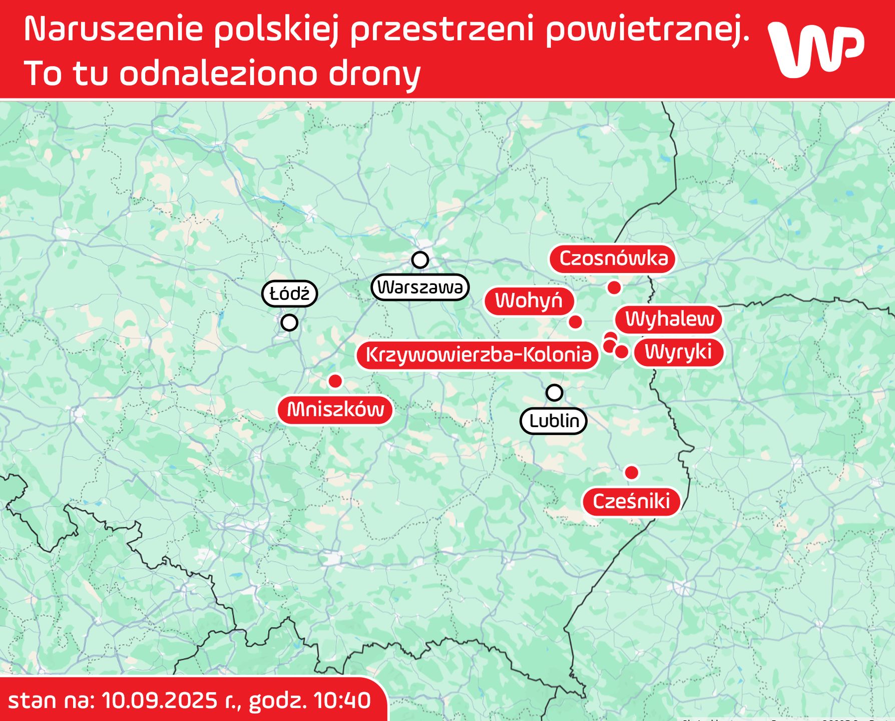 Tu spadły drony
