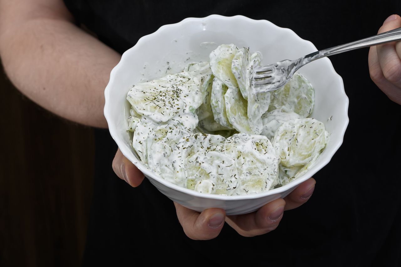 A fresh take on cucumber salad: Yoghurt, honey, and lemon twist