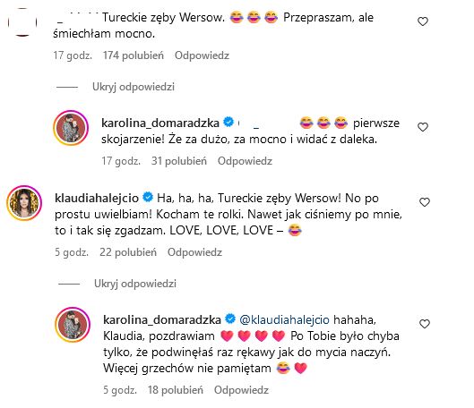 Komentarze pod postem Karoliny Domaradzkiej