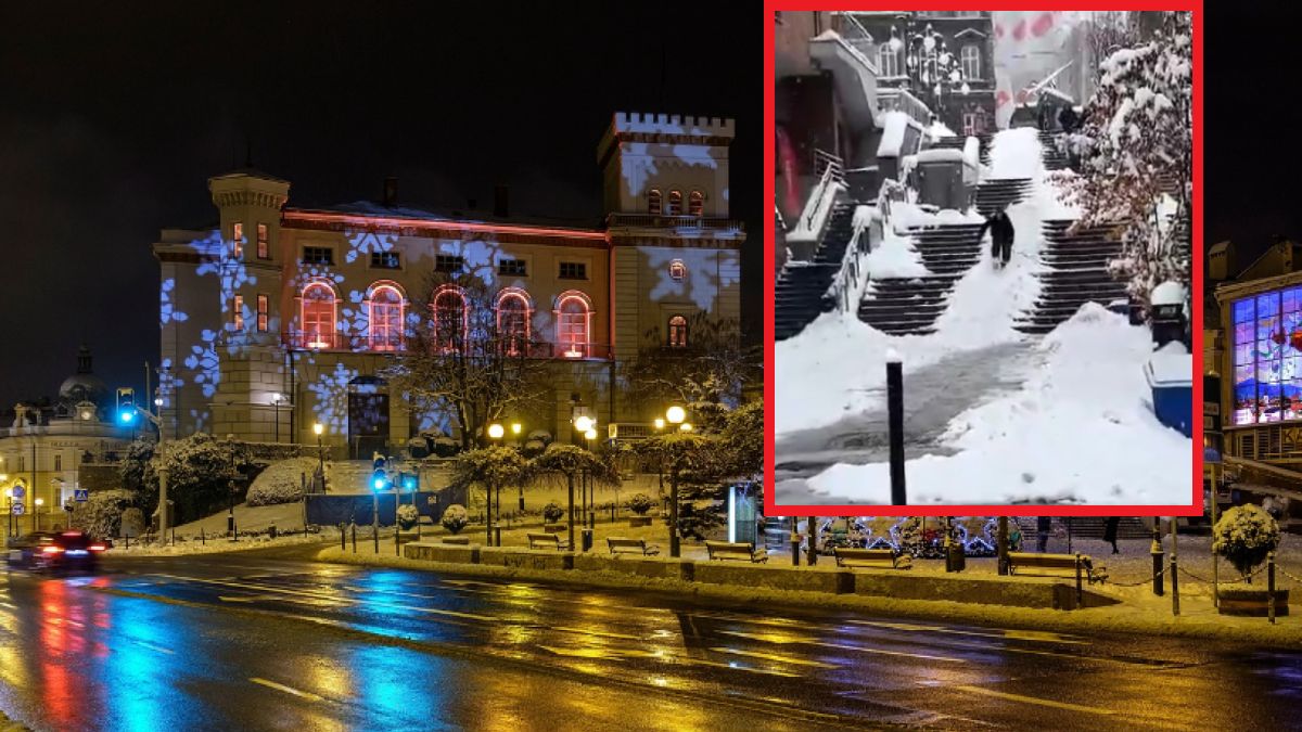 Narciarskie popisy w centrum miasta