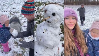 Zimowe szaleństwa Antka Królikowskiego z Izą i córką: "PIERWSZY BAŁWANEK JADZI" (FOTO)