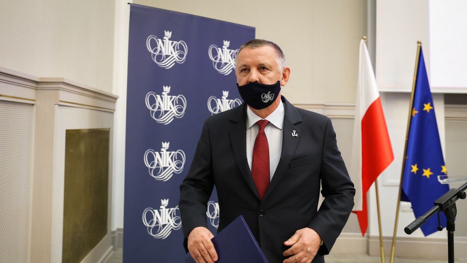 NIK w sprawie wybor�w kopertowych25.05.2021 Warszawa Konferencja prezesa Najwyzszej Izby Kontroli Mariana Banasia   fot. Andrzej Iwanczuk/REPORTER
n/z: Marian BanasAndrzej Iwanczuk/REPORTER