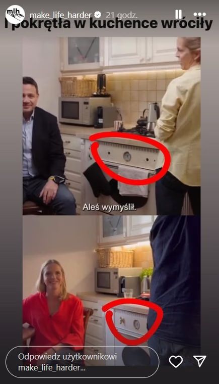 Brakujące pokrętła w kuchence Trzaskowskiego (Instagram)
