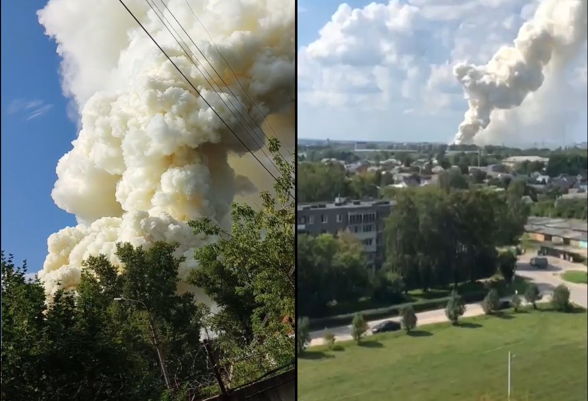 Eksplozja pod Moskwą. Słup dymu nad miastem. "Trwa ewakuacja" 