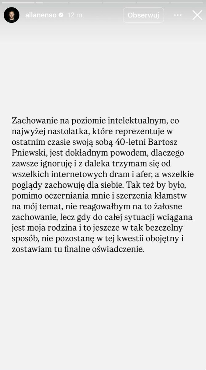 Allan Krupa przerwał milczenie
