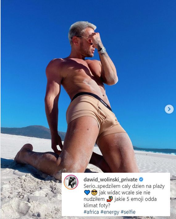 Dawid Woliński na wakacjach w RPA, luty 2020