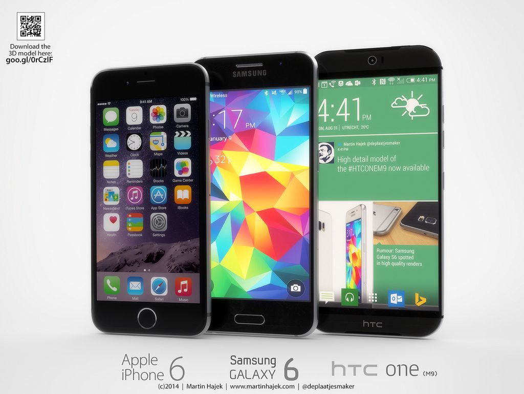 HTC One (M9), Galaxy S6 i iPhone 6 - porównanie renderów 16