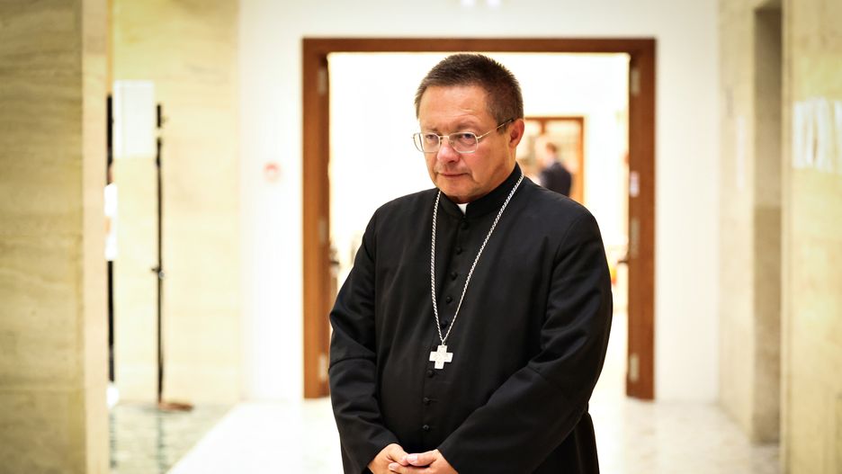 VATICAN CITY, VATICAN - SEPTEMBER 29: Cardinal-designate ,the archbishop of  Łódź Grzegorz Ryś poses during a meeting with media at the Holy See Press Office on September 29, 2023 in Vatican City, Vatican. Pope Francis will elevate 21 churchmen to the high rank of cardinal, the ceremony to install them, known as a consistory, will be held on tomorrow Sept. 30. (Photo by Franco Origlia/Getty Images)
