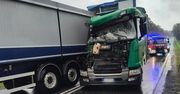 Płock: Zderzenie trzech ciężarówek. Droga była całkowicie zablokowana