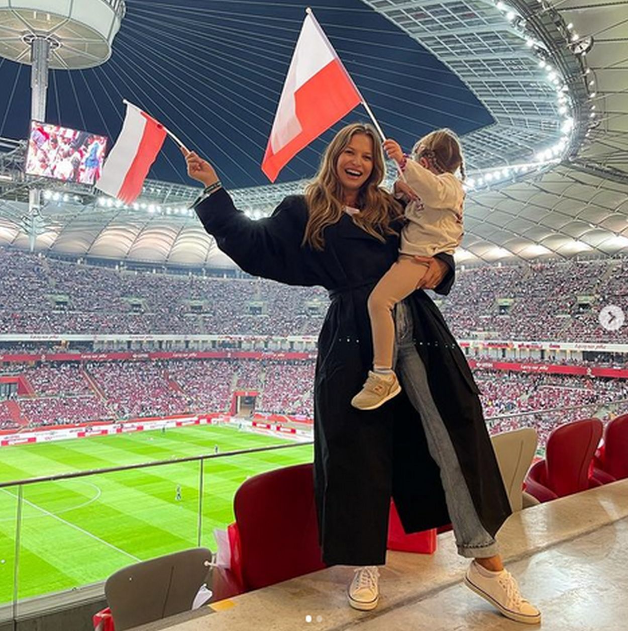 Anna Lewandowska kibicuje mężowi na Stadionie Narodowym