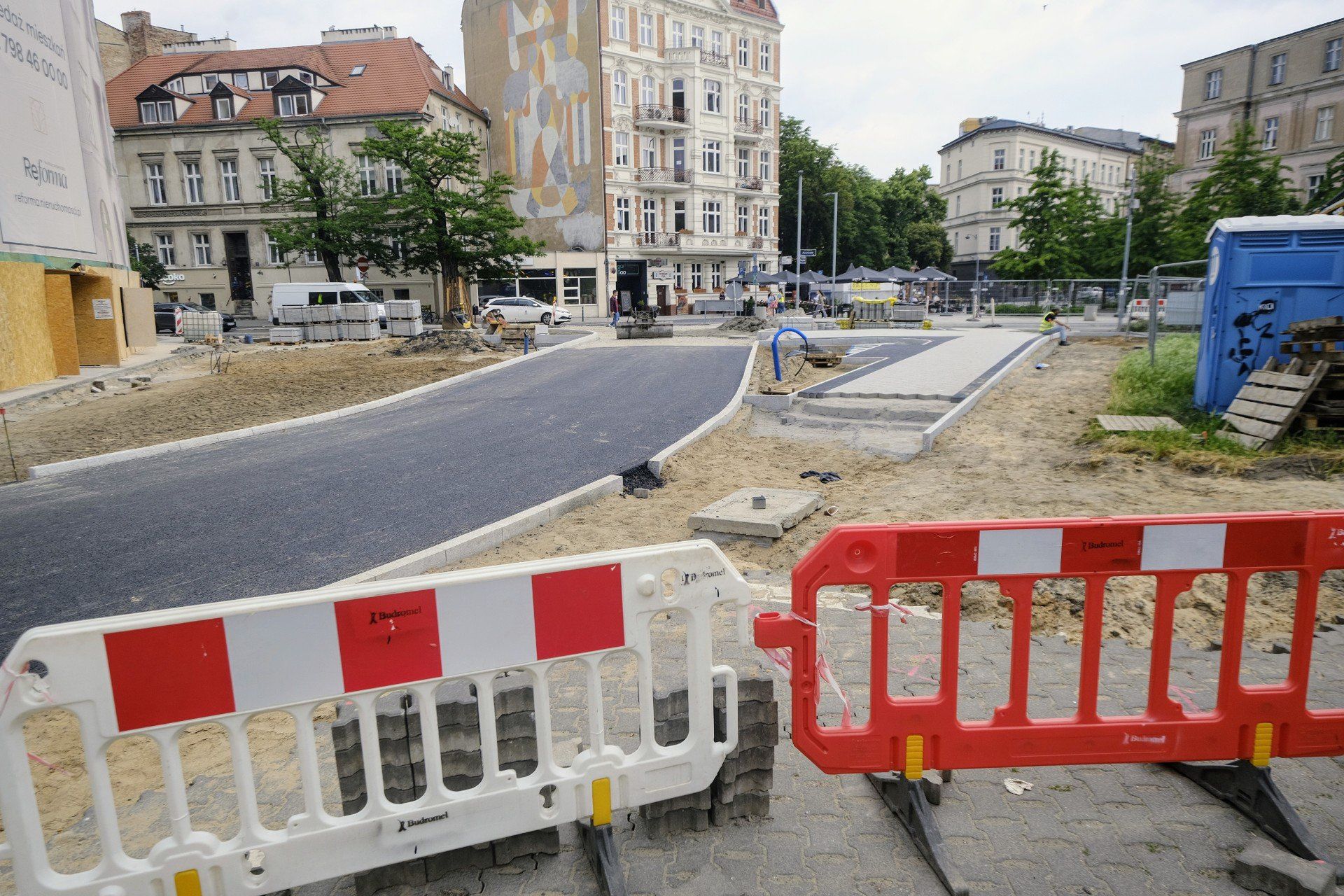 02.06.2025 Poznań, przebudowa skrzyżowania ulic Kościuszki, Taylora i Taczaka, prace drogowe
