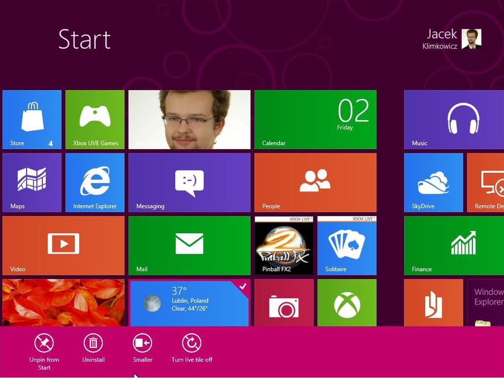 Windows 8 Consumer Preview - ekran start