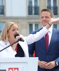 Zwróciła się do tłumu. Żona Trzaskowskiego zabrała głos na marszu