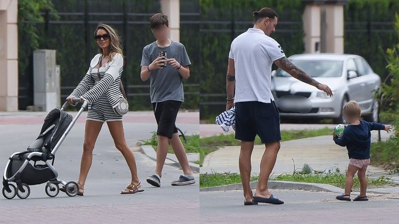 Małgorzata Rozenek i Radosław Majdan spacerują z synem