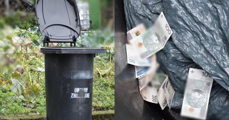 Pieniądze w koszu na śmieci. "Seniorka wołała o pomoc"