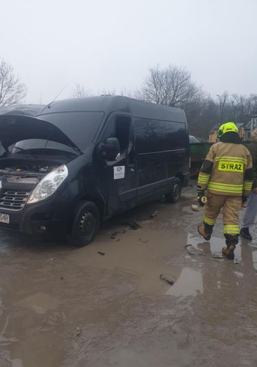 Pożar auta dostawczego 