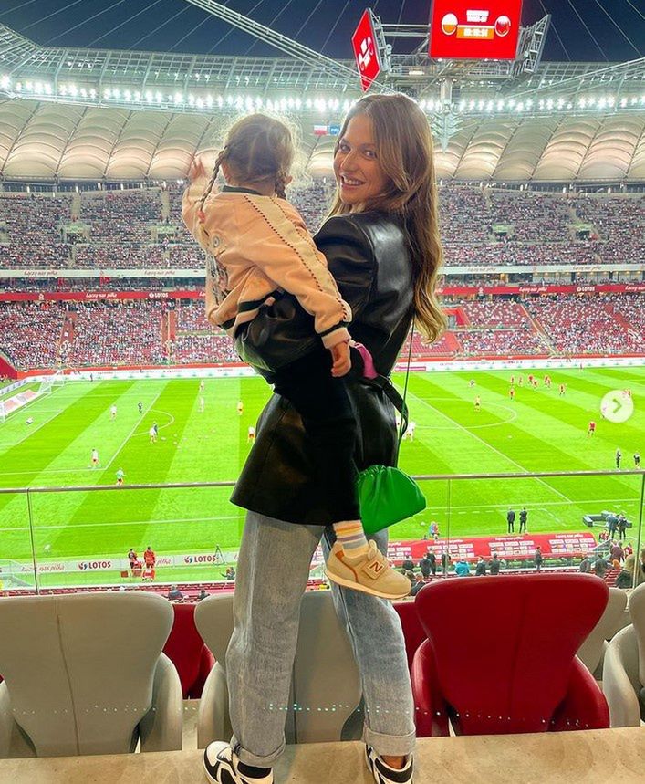 Anna Lewandowska na meczu reprezentacji