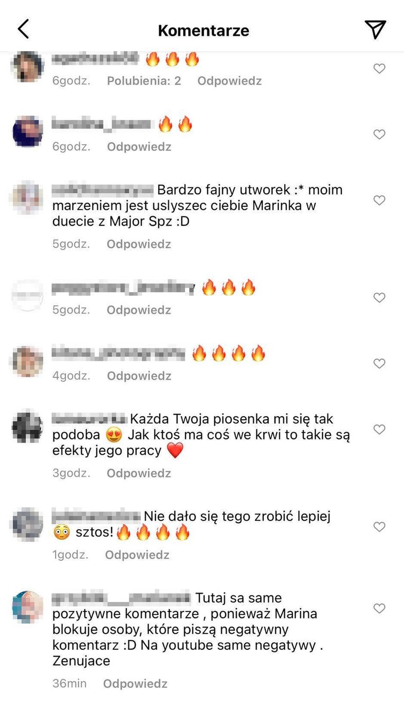 Marina usuwa negatywne komentarze o swojej piosence