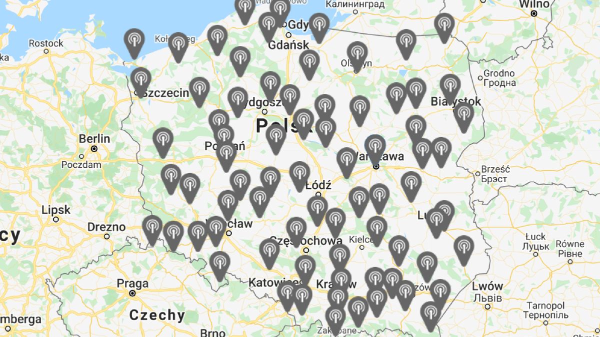 Mapa zasięgu telewizji naziemnej