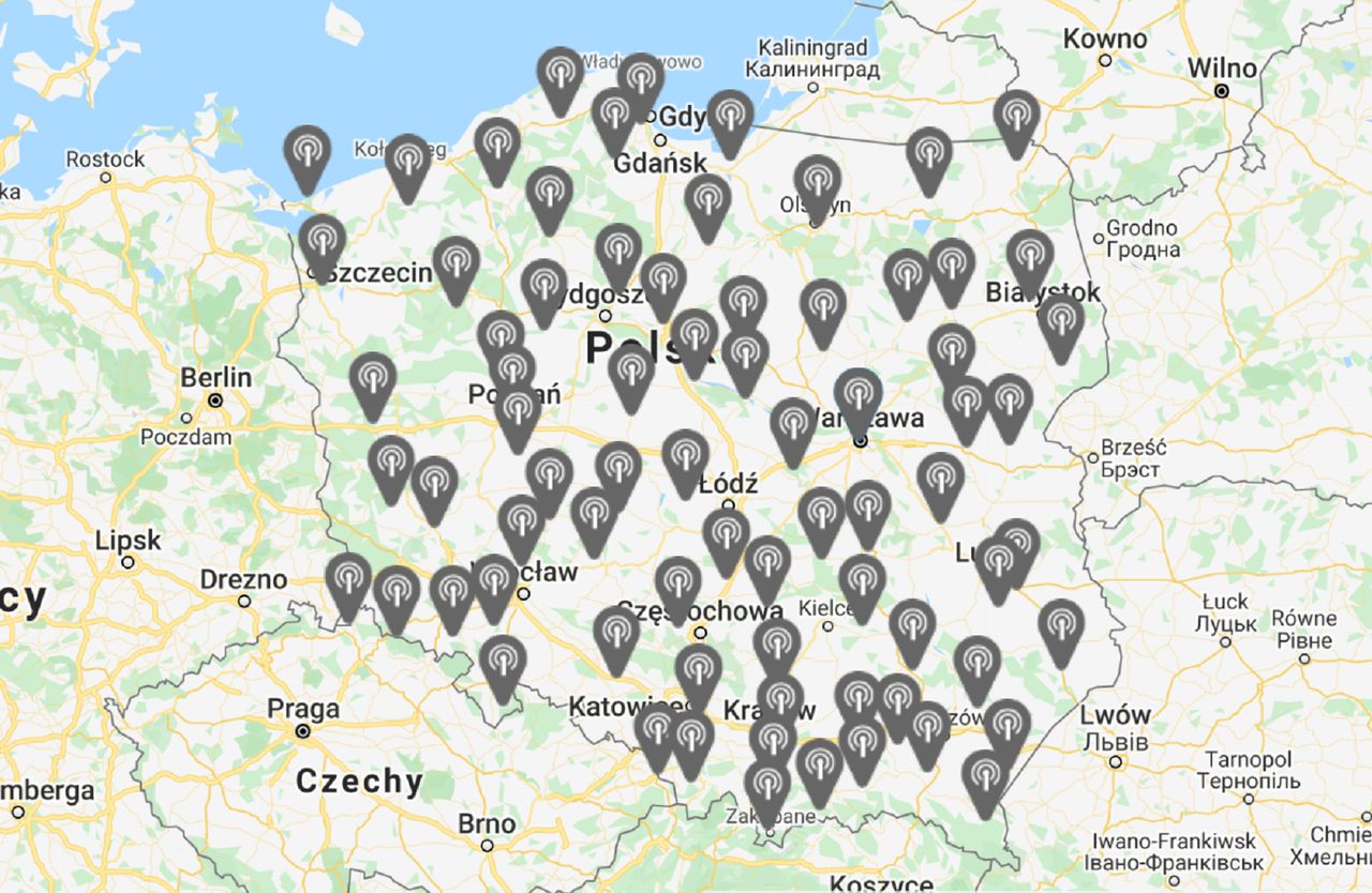 Mapa zasięgu telewizji naziemnej