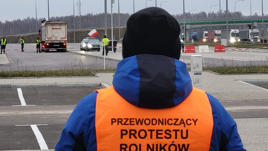 Protest rolników na granicy z Litwą