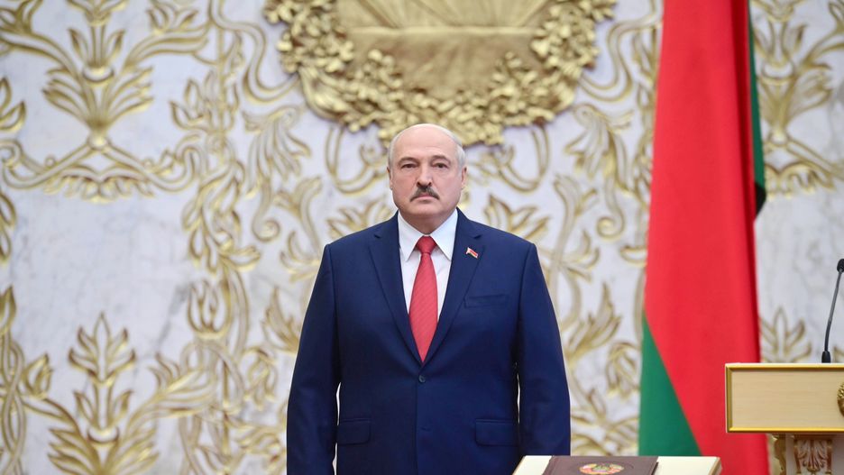 MINSK, BELARUS - SEPTEMBER 23, 2020: Belarus' President-Elect Alexander Lukashenko takes oath of office during an inauguration ceremony at the Palace of Independence. Andrei Stasevich/BelTA/TASS (Photo by Andrei Stasevich\TASS via Getty Images)