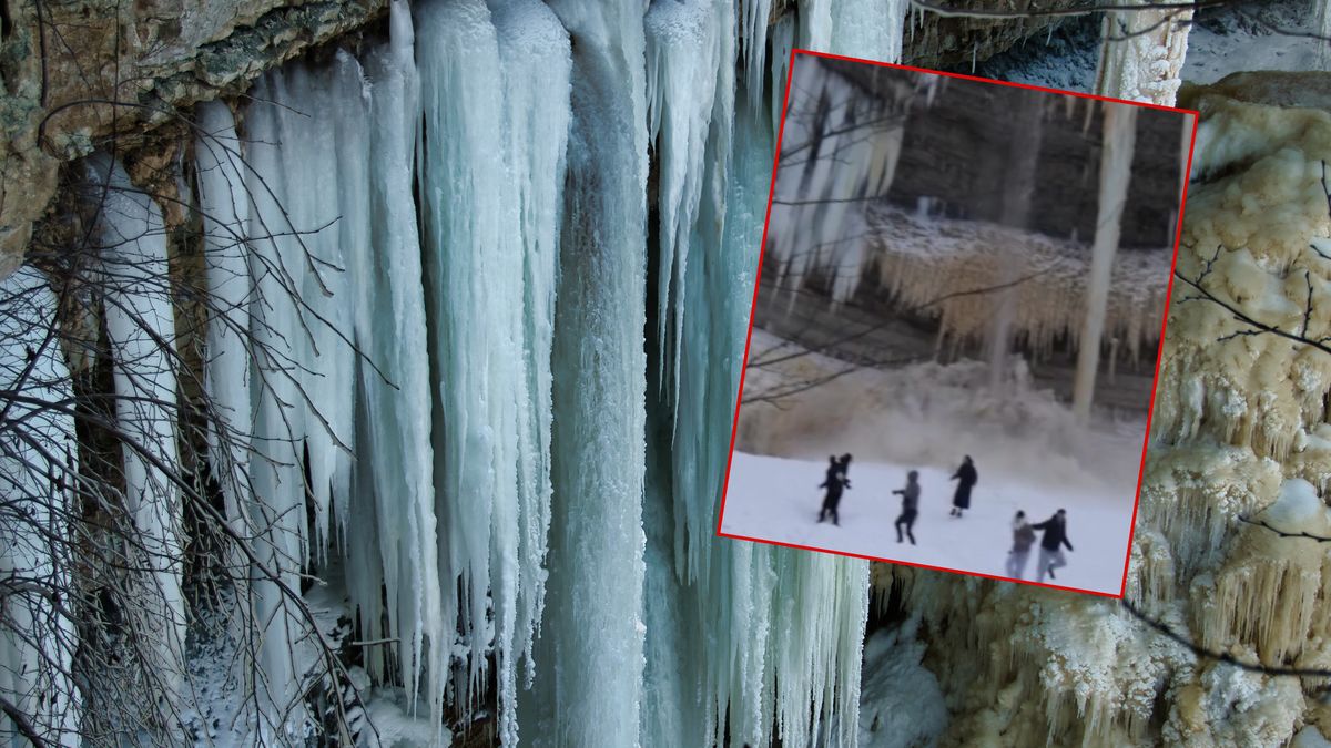 Turyści, obserwujący wodospad przeżyli chwilę grozy 
