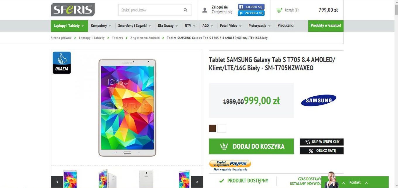 Promocja na tablety Samsung Galaxy Tab S 2