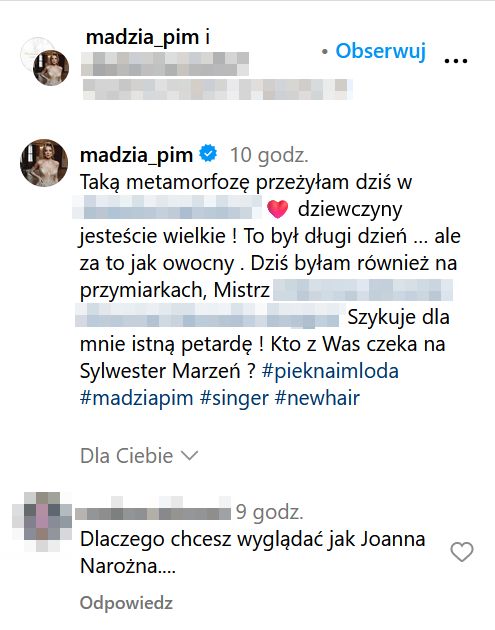 Fani oceniają metamorfozę Magdaleny Narożnej 