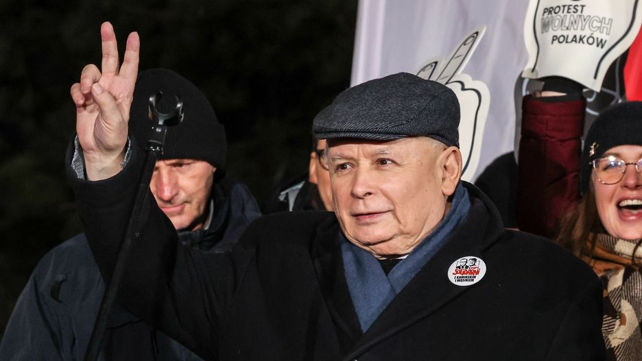 Jarosław Kaczyński podczas "Protestu Wolnych Polaków"