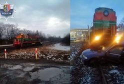 Polkowice. Kierowca BMW wjechał pod pociąg. Policjanci apelują o uwagę