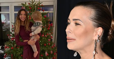 Odstawiona Sandra Kubicka pozuje z synem przy choince: "Nasze drugie wspólne święta". Nie zabrakło też matchy... (FOTO)