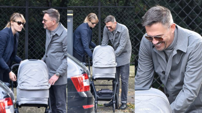 Krzysztof Ibisz spaceruje z żoną i synkiem