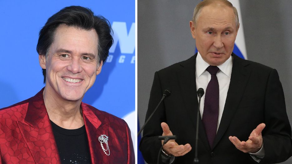 Jim Carrey - aktor komediowy i Władimir Putin - rosyjski dyktator
