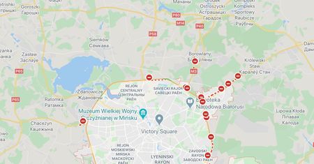 Białoruś. Starcia z milicją i protesty po wyborach prezydenckich. Zobacz, jak widzi to Google
