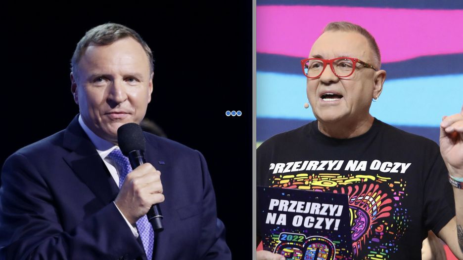 Jacek Kurski i Jerzy Owsiak (Fot. 1 - Beata Zawadzka, Fot. 2 - Tomasz Jastrzebowski/REPORTER)