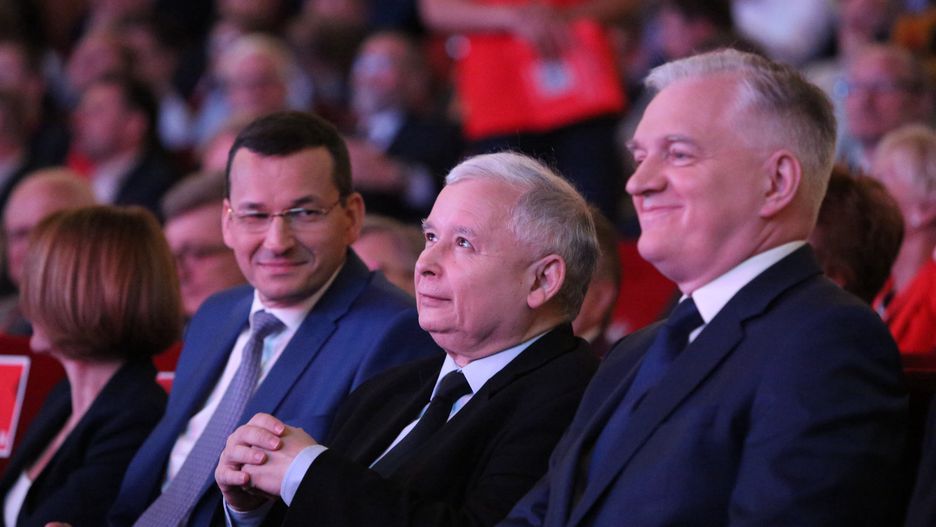 Wybory 2020. Mateusz Morawiecki, Jarosław Kaczyński i Jarosław Gowin