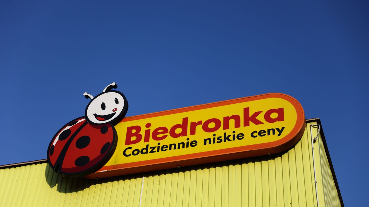 Biedronka logo is seen on a supermarket in Warsaw, Poland on March 14, 2024. (Photo by Jakub Porzycki/NurPhoto via Getty Images)
