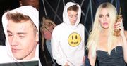 Zmęczony Justin Bieber wychodzi z imprezy w towarzystwie żony i sióstr Kardashian (FOTO)