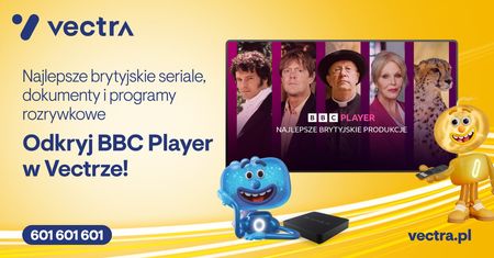 Vectra wprowadza BBC Player do oferty VOD. Ponad 1000 godzin brytyjskich produkcji bez dodatkowych opłat