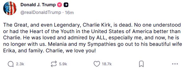Wpis Donalda Trumpa