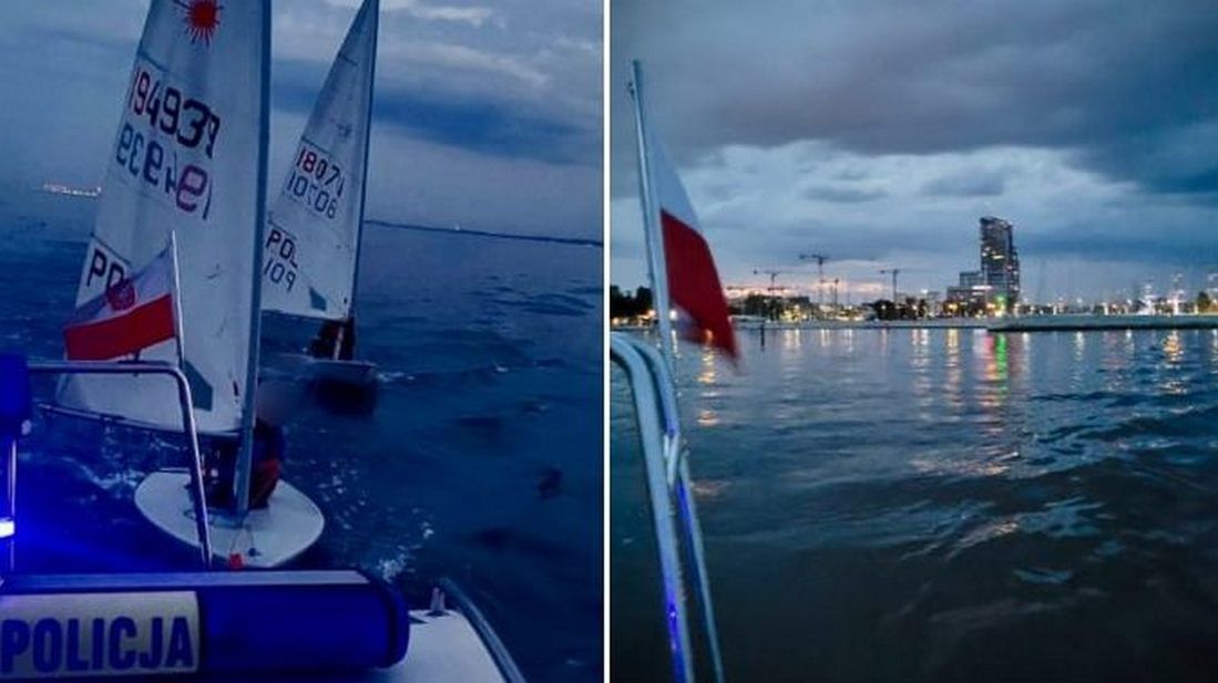 Gdynia: Dryfowali na Zatoce Gdańskiej. Na pomoc żeglarzom ruszyli policyjni wodniacy