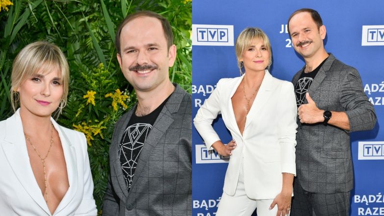 Kajra i Sławomir podczas konferencji ramówkowej TVP